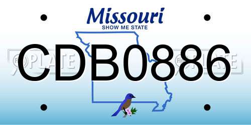 CDB0886 Missouri License Plate