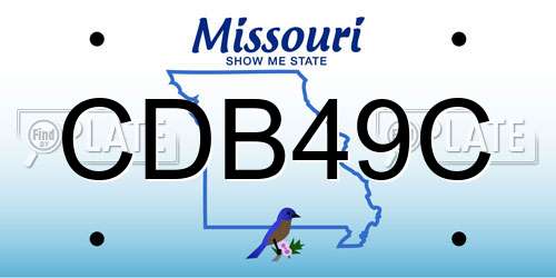 CDB49C Missouri License Plate
