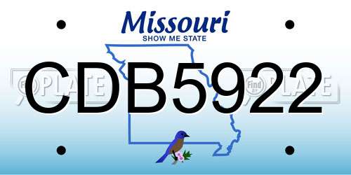 CDB5922 Missouri License Plate