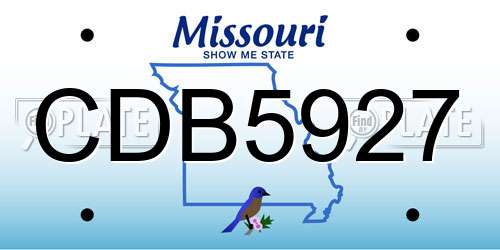 CDB5927 Missouri License Plate