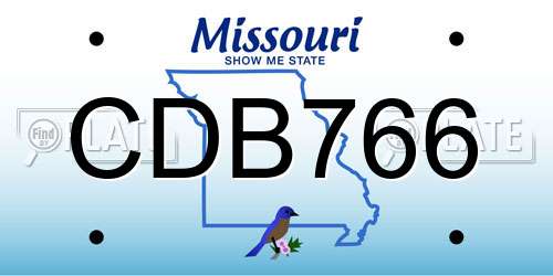 CDB766 Missouri License Plate