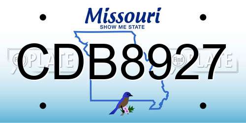 CDB8927 Missouri License Plate