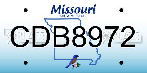 CDB8972 Missouri License Plate