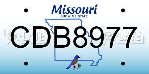 CDB8977 Missouri License Plate