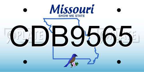 CDB9565 Missouri License Plate