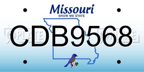 CDB9568 Missouri License Plate