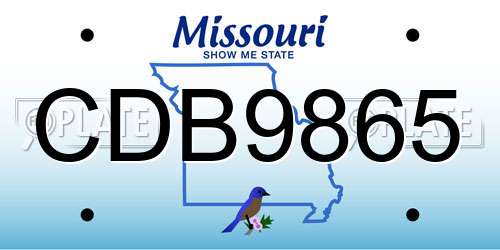 CDB9865 Missouri License Plate