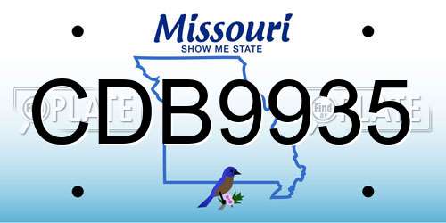 CDB9935 Missouri License Plate