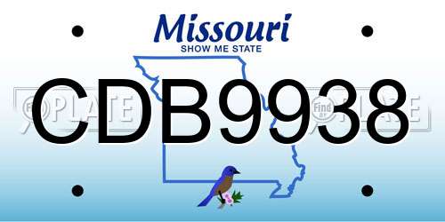 CDB9938 Missouri License Plate