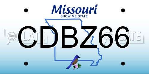CDBZ66 Missouri License Plate