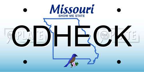 CDHECK Missouri License Plate