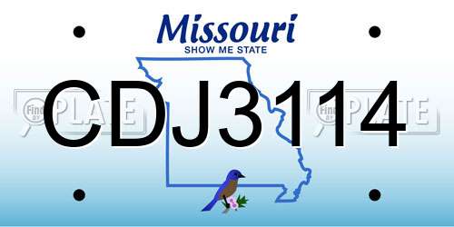 CDJ3114 Missouri License Plate