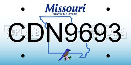 CDN9693 Missouri License Plate