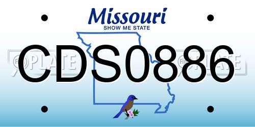 CDS0886 Missouri License Plate