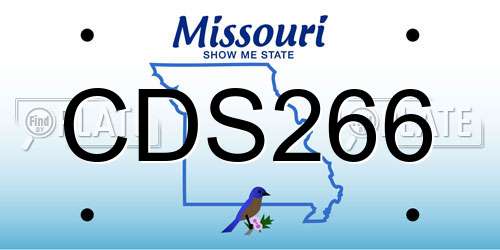 CDS266 Missouri License Plate