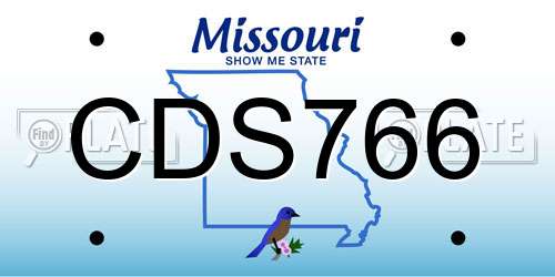 CDS766 Missouri License Plate