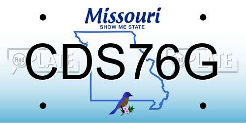 CDS76G Missouri License Plate