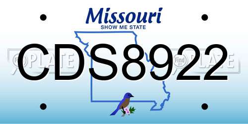 CDS8922 Missouri License Plate