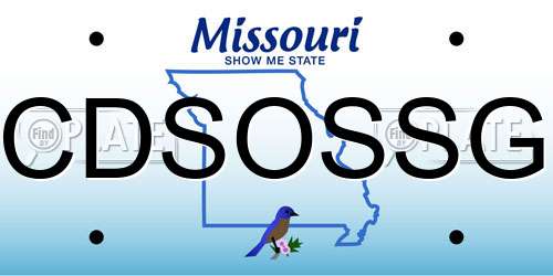 CDSOSSG Missouri License Plate