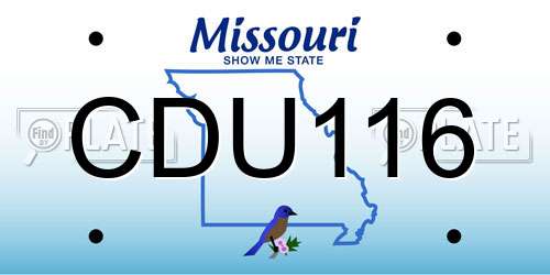 CDU116 Missouri License Plate