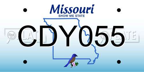 CDY055 Missouri License Plate