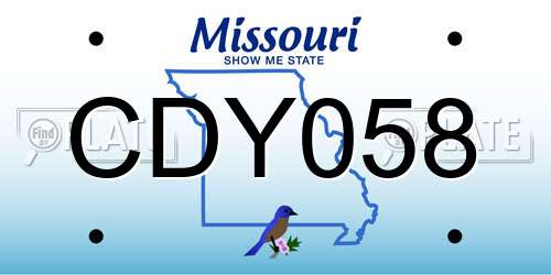 CDY058 Missouri License Plate