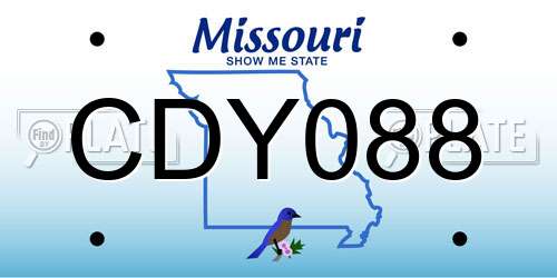 CDY088 Missouri License Plate