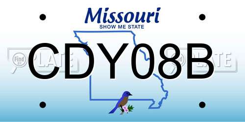 CDY08B Missouri License Plate