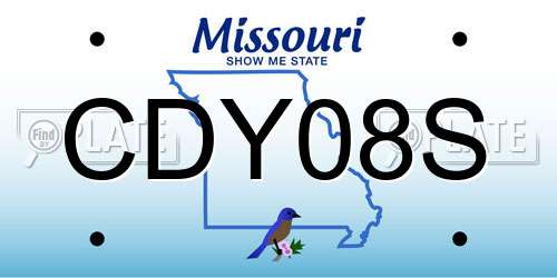 CDY08S Missouri License Plate