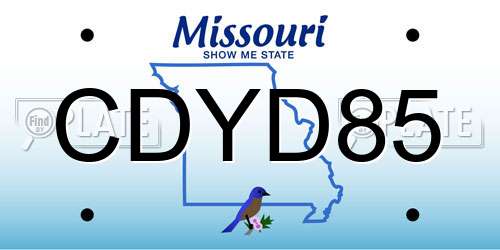 CDYD85 Missouri License Plate