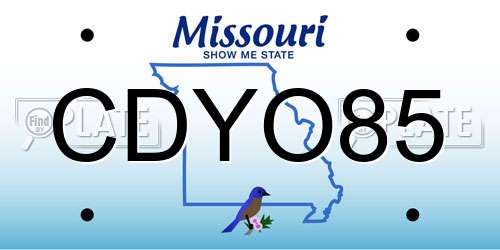 CDYO85 Missouri License Plate