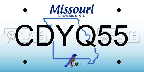 CDYQ55 Missouri License Plate