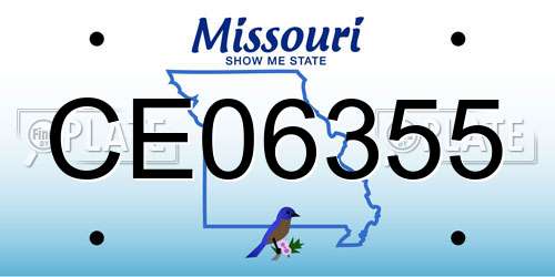 CE06355 Missouri License Plate