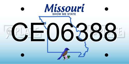 CE06388 Missouri License Plate