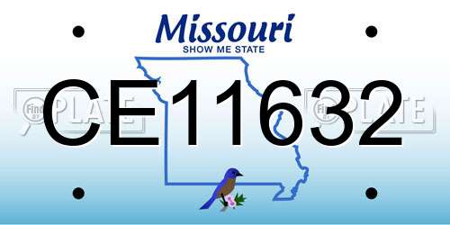 CE11632 Missouri License Plate