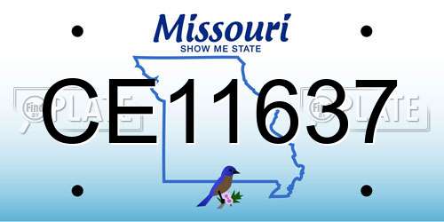 CE11637 Missouri License Plate