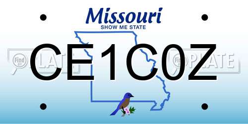 CE1C0Z Missouri License Plate