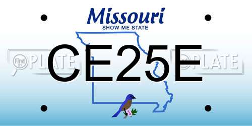 CE25E Missouri License Plate