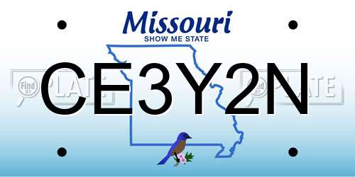 CE3Y2N Missouri License Plate