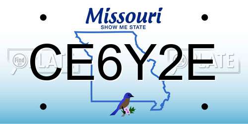 CE6Y2E Missouri License Plate