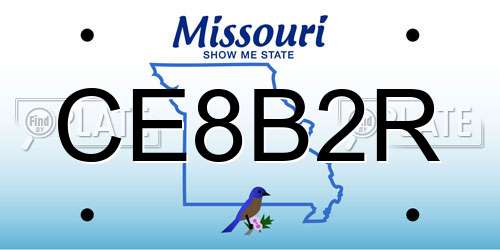 CE8B2R Missouri License Plate