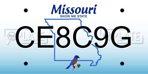 CE8C9G Missouri License Plate