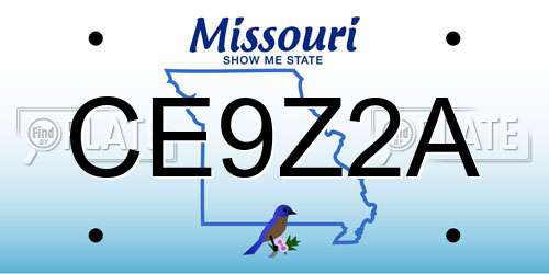 CE9Z2A Missouri License Plate