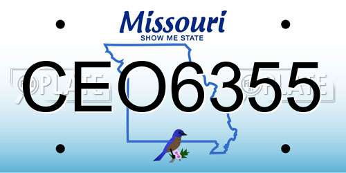 CEO6355 Missouri License Plate