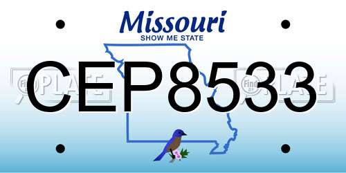 CEP8533 Missouri License Plate