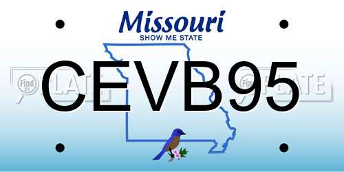 CEVB95 Missouri License Plate