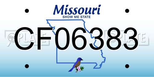 CF06383 Missouri License Plate