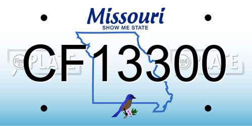 CF13300 Missouri License Plate