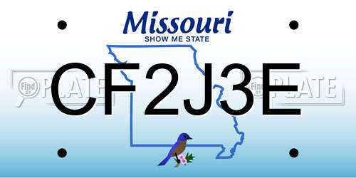 CF2J3E Missouri License Plate