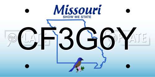 CF3G6Y Missouri License Plate